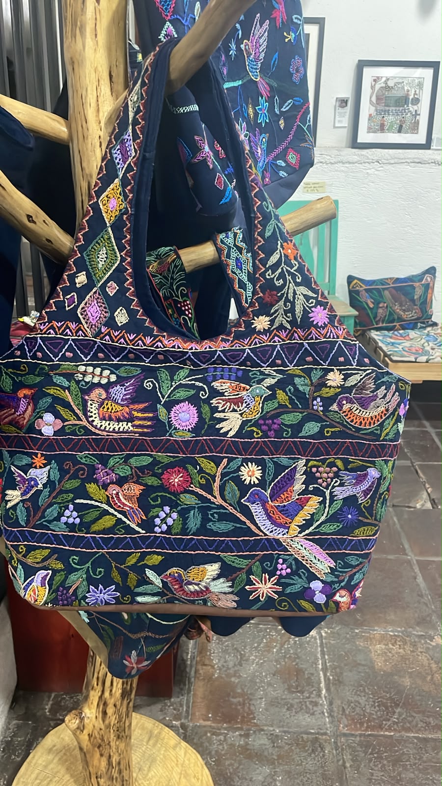 "Flora and Song" Hand-Embroidered Bag